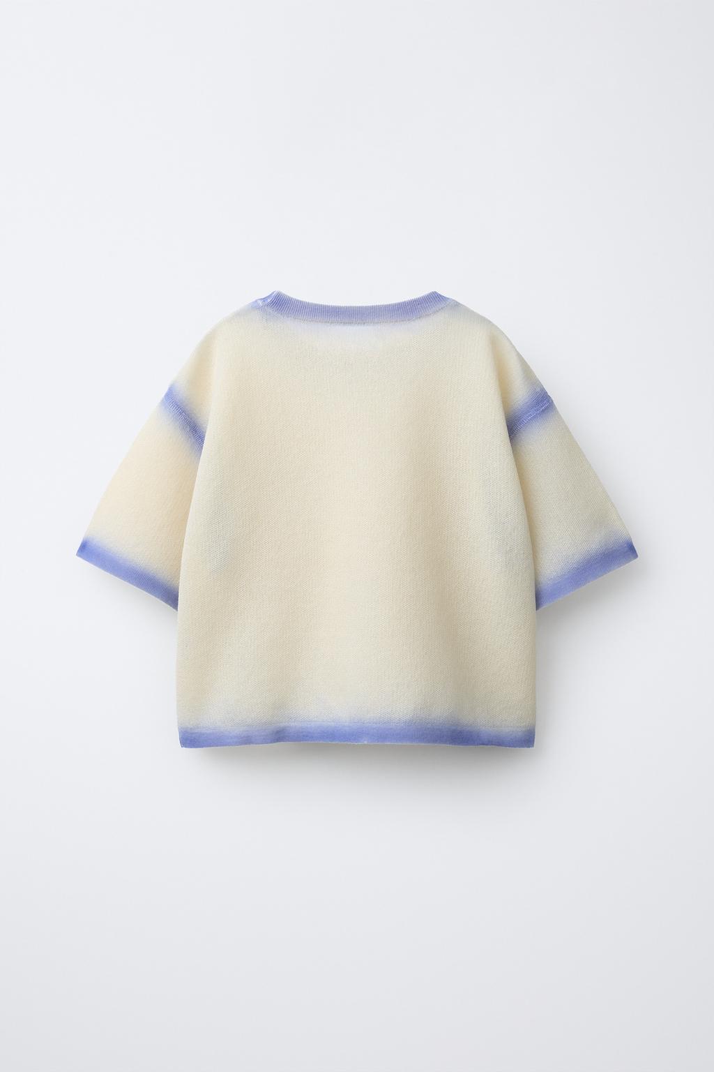 СВИТЕР С КОРОТКИМИ РУКАВАМИ С ОТДЕЛКОЙ ТАЙ-ДАЙ