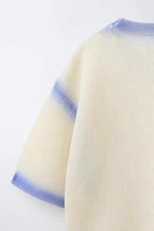 Свитер с короткими рукавами с отделкой тай-дай- Заказать в России