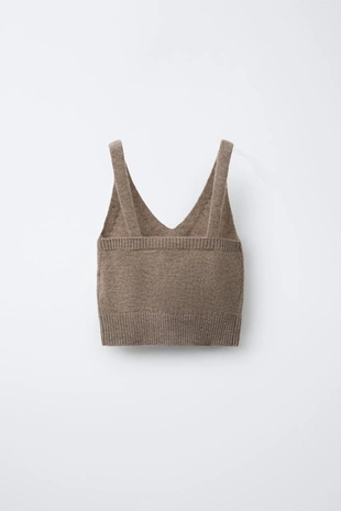 Топ на бретелях с шерстью- Заказать в России