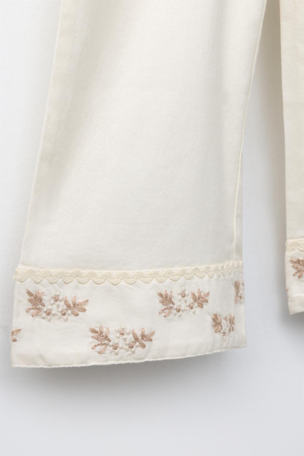 6-14 ЛЕТ/ ПИЖАМА С ВЫШИТЫМИ ЦВЕТАМИ