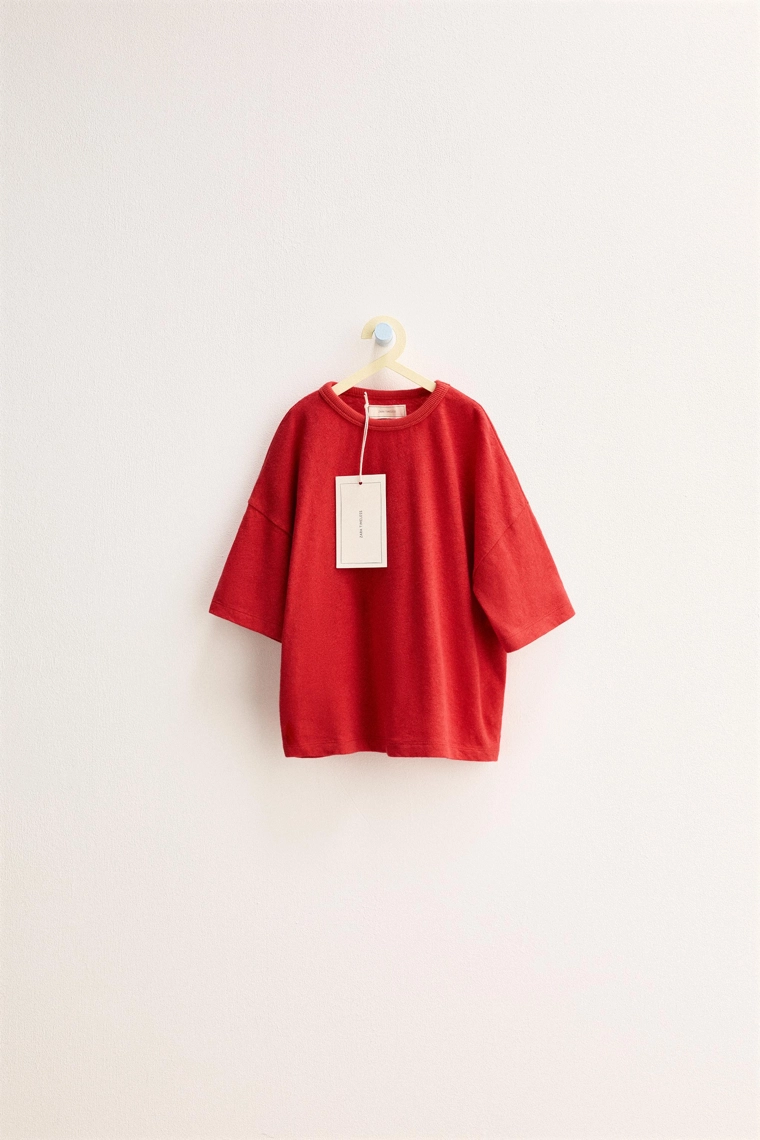 Футболка из хлопка и льна Zara «Timeless»