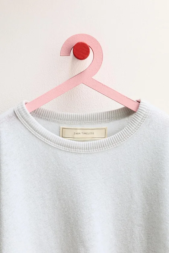 Zara «Timeless» - ОДНОТОННАЯ ФУТБОЛКА ИЗ ХЛОПКА И ЛЬНА