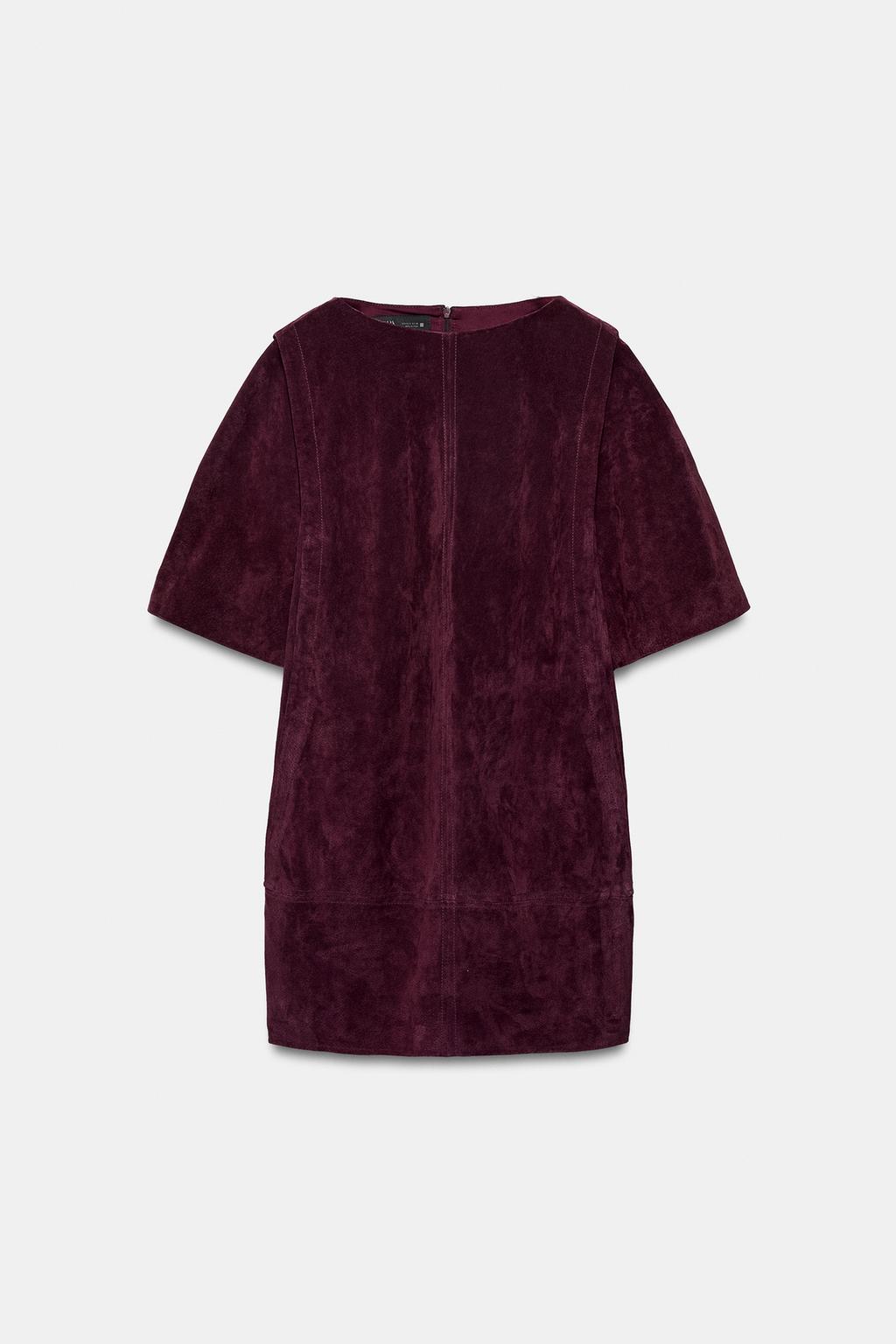 КОРОТКОЕ ПЛАТЬЕ ИЗ 100% ЗАМШЕВОЙ КОЖИ