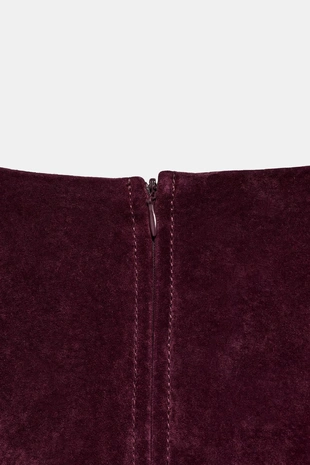 Короткое платье из 100% замшевой кожи- Заказать в России