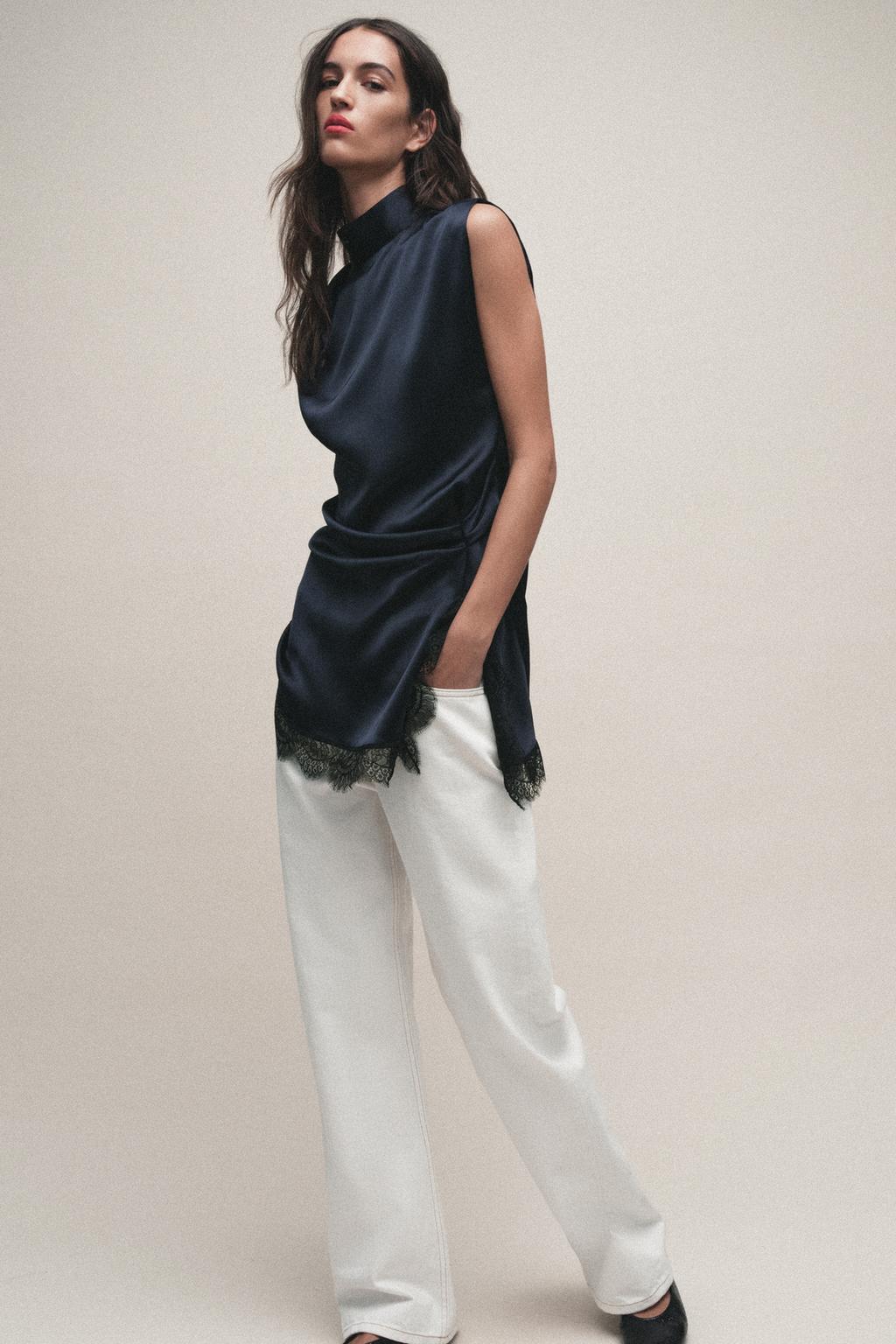 КОМБИНИРОВАННОЕ МИНИ-ПЛАТЬЕ С КРУЖЕВОМ