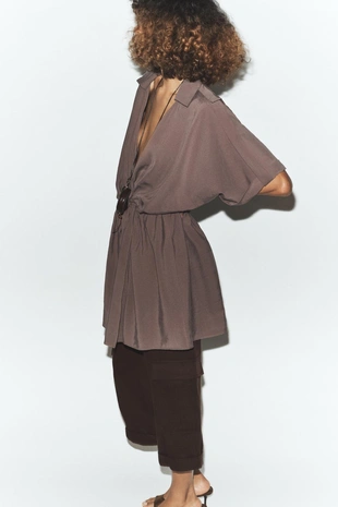 Короткое платье на запах- Заказать в России