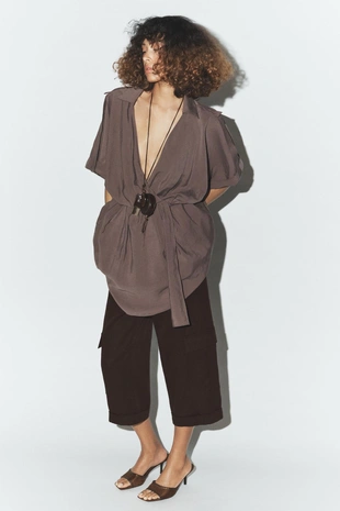 Короткое платье на запах- Заказать в России