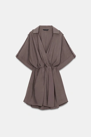 Короткое платье на запах- Заказать в России