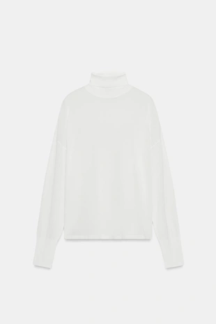 Купить Zara Свитер из тонкого трикотажа с высоким воротником