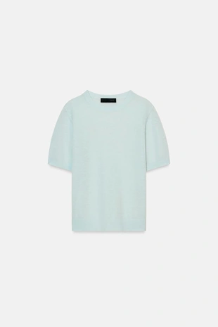 Свитер из смесовой шерсти с короткими рукавами- Заказать в России