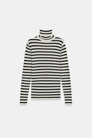 Свитер в полоску из 100% супермягкой шерсти- Заказать в России