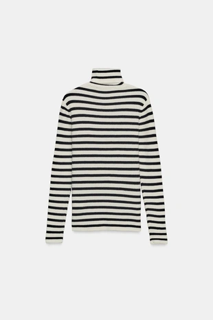 Свитер в полоску из 100% супермягкой шерсти- Заказать в России