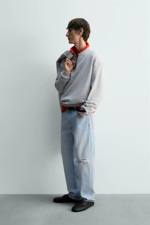 Толстовка классического кроя с круглым вырезом- Заказать в России