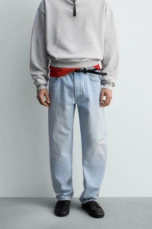 Джинсы STRAIGHT FIT с разрезами- Заказать в России