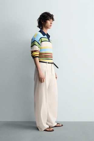 Трикотажное жаккардовое поло в полоску — LIMITED EDITION- Заказать в России