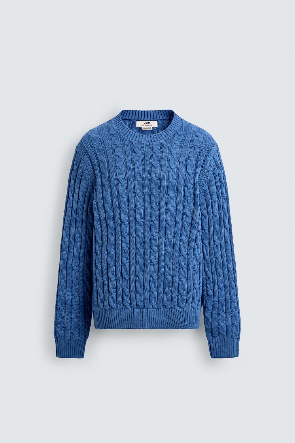 СВИТЕР С УЗОРОМ «КОСЫ»