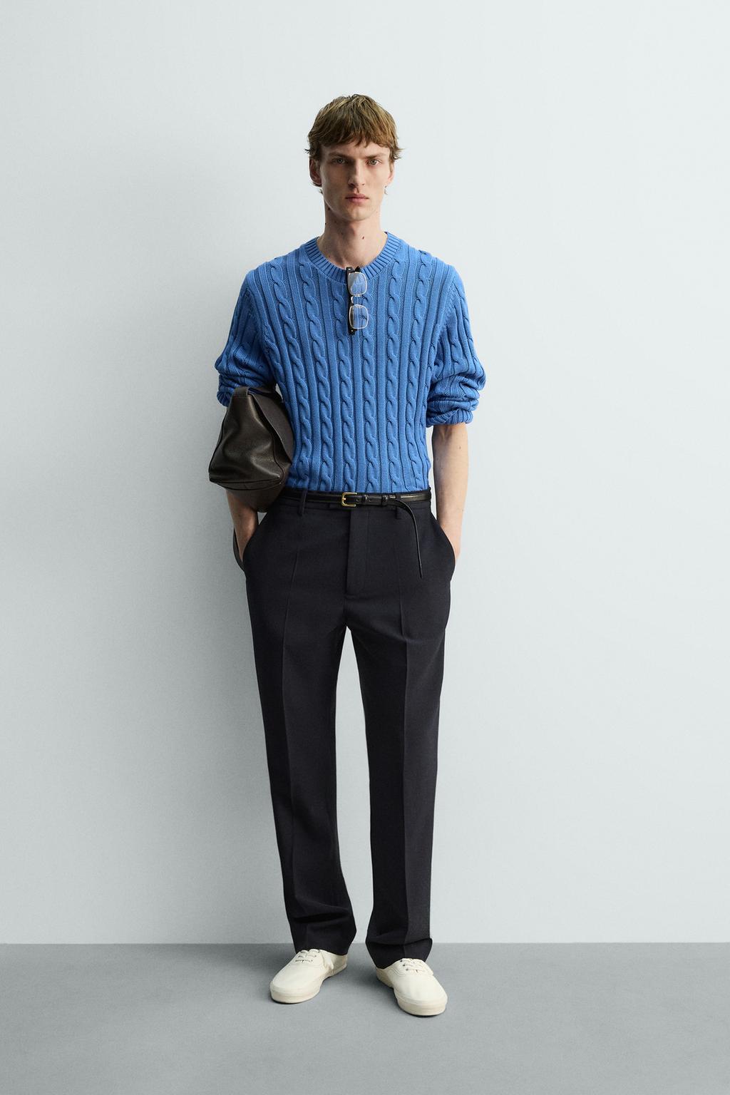 СВИТЕР С УЗОРОМ «КОСЫ»