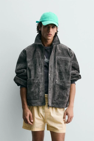 Куртка из замши свободного кроя — LIMITED EDITION- Заказать в России