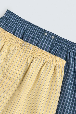 Набор из двух комбинированных трусов-боксеров из поплина - LIMITED EDITION- Заказать в России