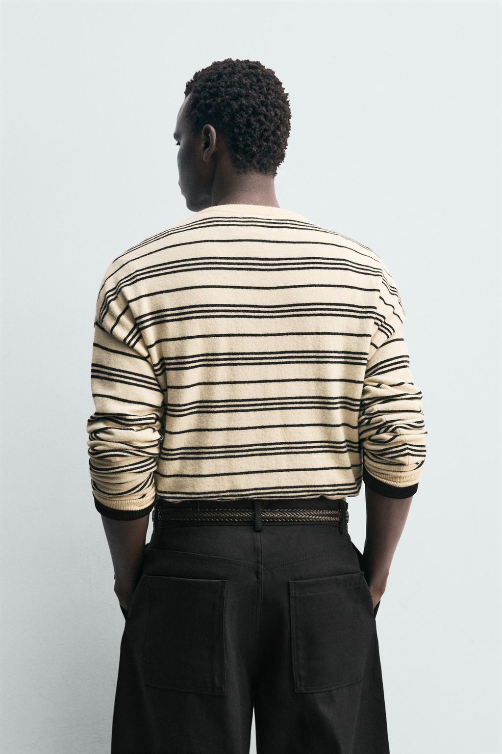 ДЖЕМПЕР В ПОЛОСКУ С ВОРОТНИКОМ НА ПУГОВИЦАХ