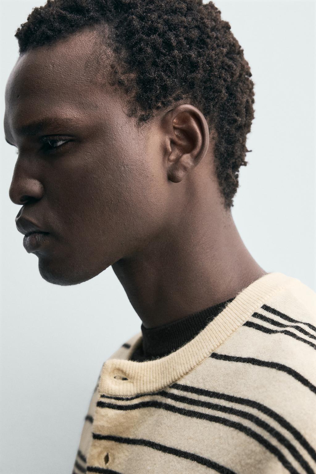 ДЖЕМПЕР В ПОЛОСКУ С ВОРОТНИКОМ НА ПУГОВИЦАХ