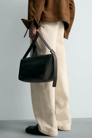 Кожаная сумка с плечевым ремнем- Заказать в России