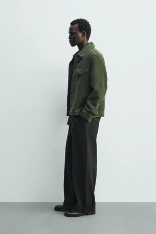 Куртка-рубашка с текстурой и отстрочкой- Заказать в России