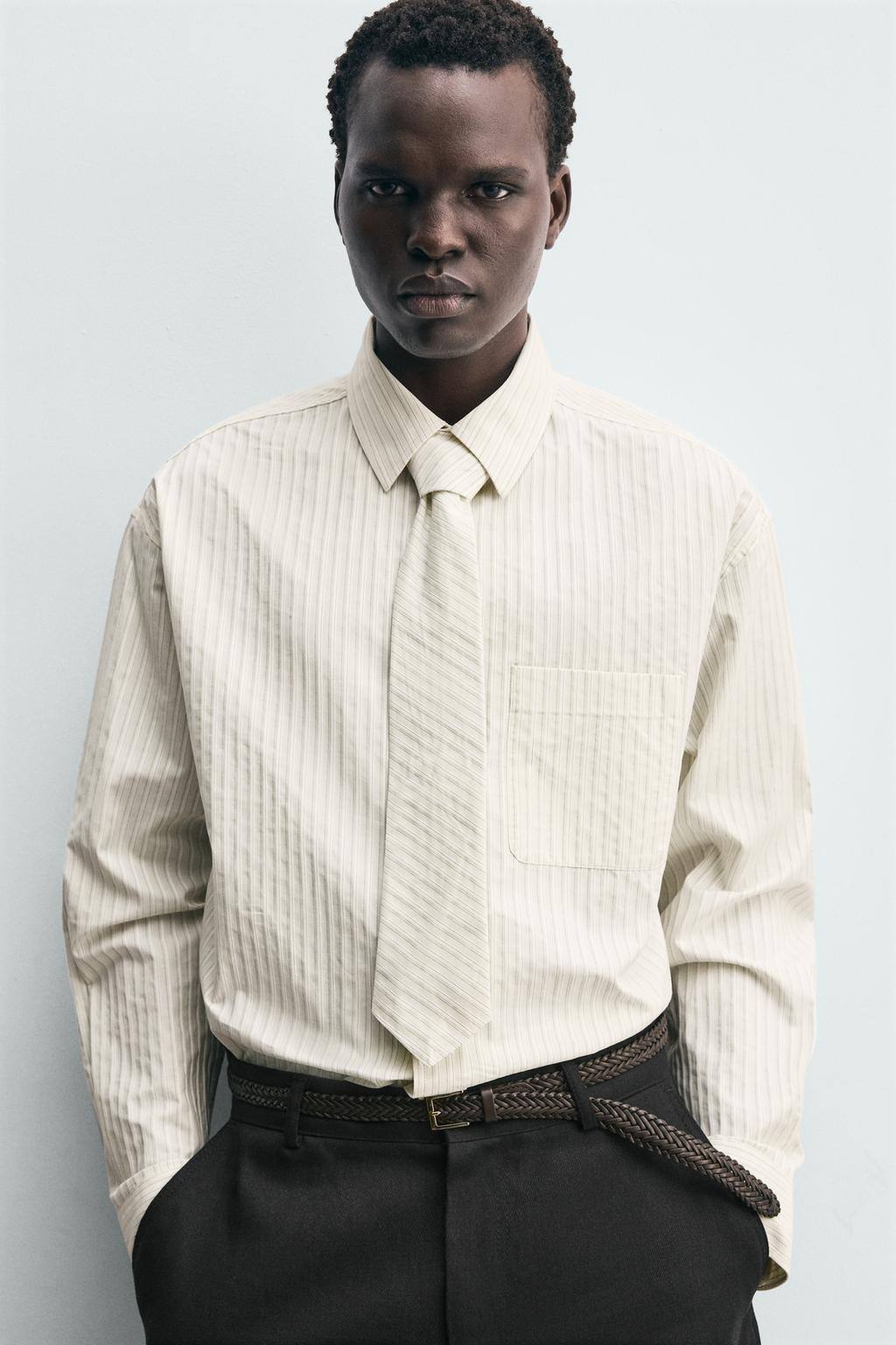 РУБАШКА В ПОЛОСКУ С ГАЛСТУКОМ