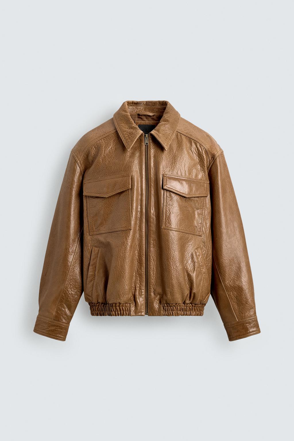 КОЖАНАЯ КУРТКА С КАРМАНАМИ
