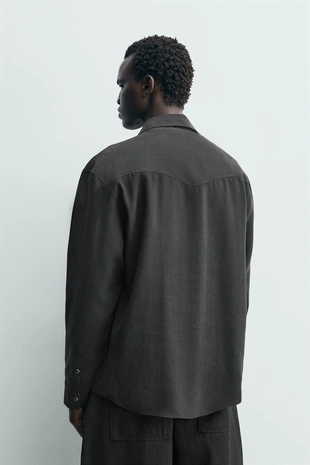 Рубашка струящегося покроя в ковбойском стиле- Заказать в России