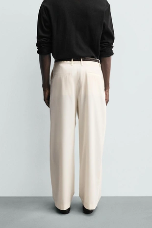 Брюки со складками и шерстью- Заказать в России