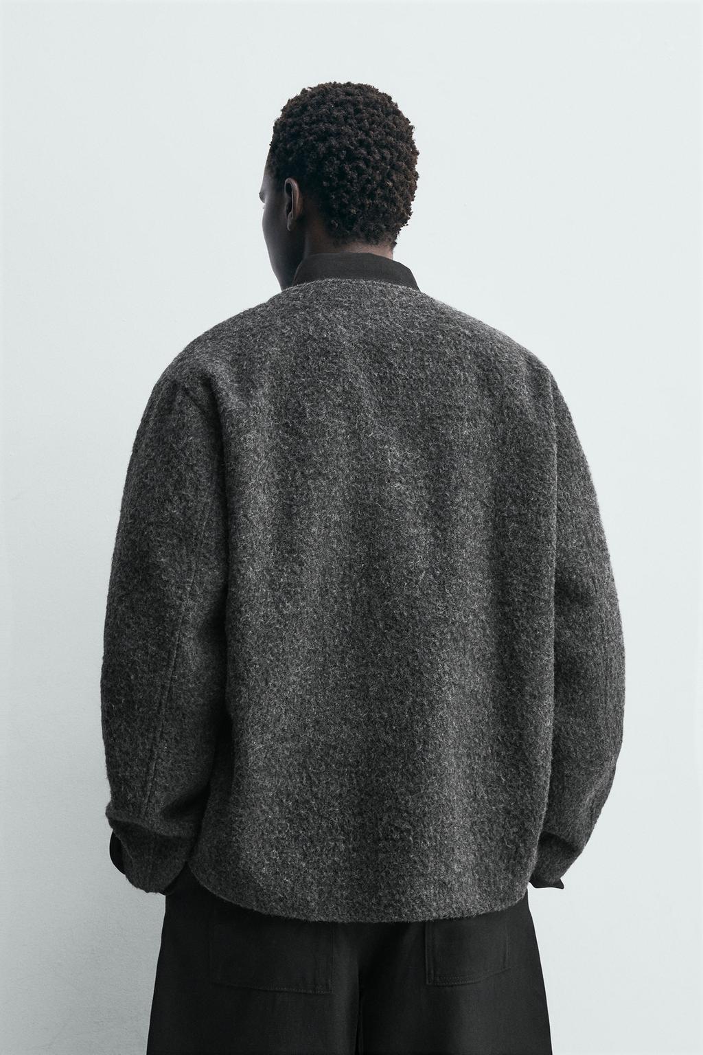 КАРДИГАН ИЗ РЕЛЬЕФНОЙ ТКАНИ С ШЕРСТЬЮ