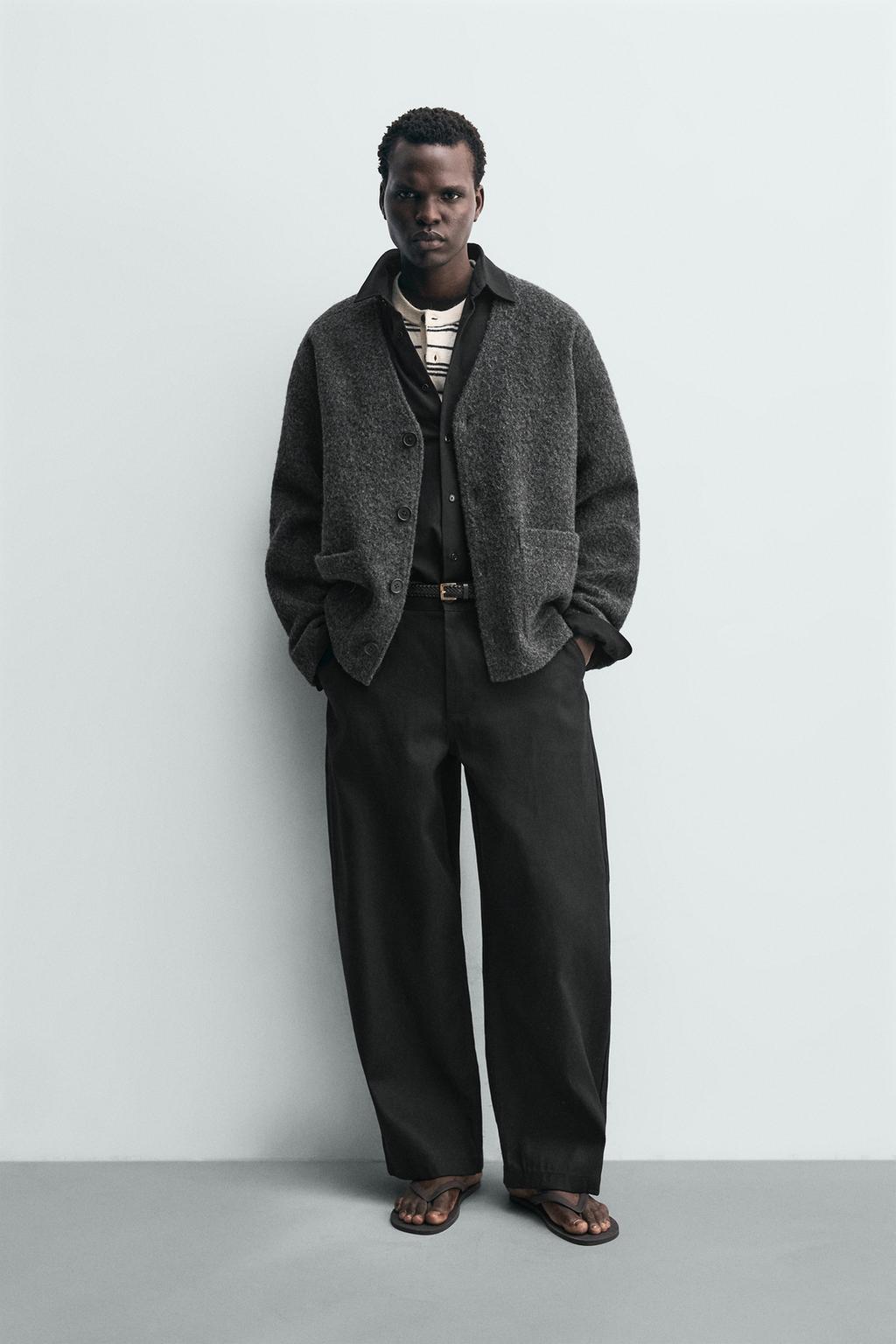 КАРДИГАН ИЗ РЕЛЬЕФНОЙ ТКАНИ С ШЕРСТЬЮ