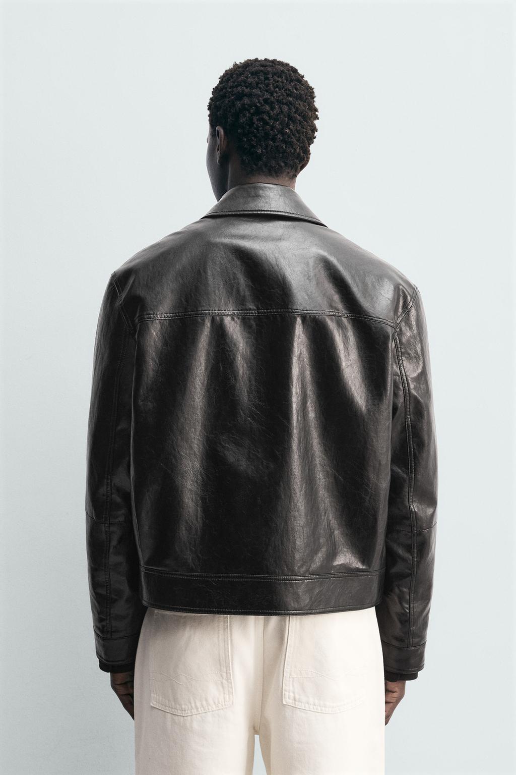 КУРТКА ИЗ ИСКУССТВЕННОЙ КОЖИ С НАВЕСНЫМИ ПЕТЛЯМИ