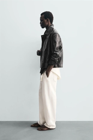 Куртка из искусственной кожи с навесными петлями- Заказать в России