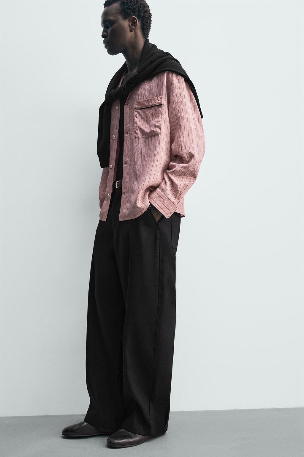 РУБАШКА СТРУЯЩЕГОСЯ КРОЯ В ПОЛОСКУ