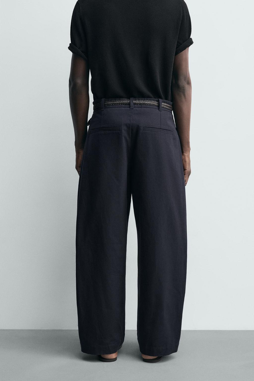 БРЮКИ СТРУКТУРНЫЕ ИЗ ХЛОПКА И ЛЬНА