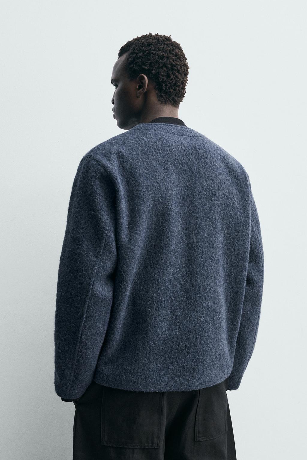 КАРДИГАН ИЗ РЕЛЬЕФНОЙ ТКАНИ С ШЕРСТЬЮ