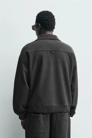 Толстовка поло с текстурой- Заказать в России