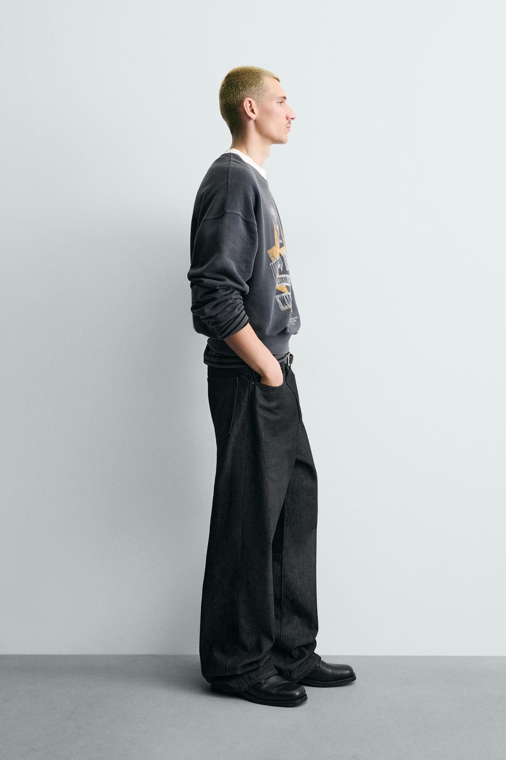 Свитшот с принтом и эффектом выцветания