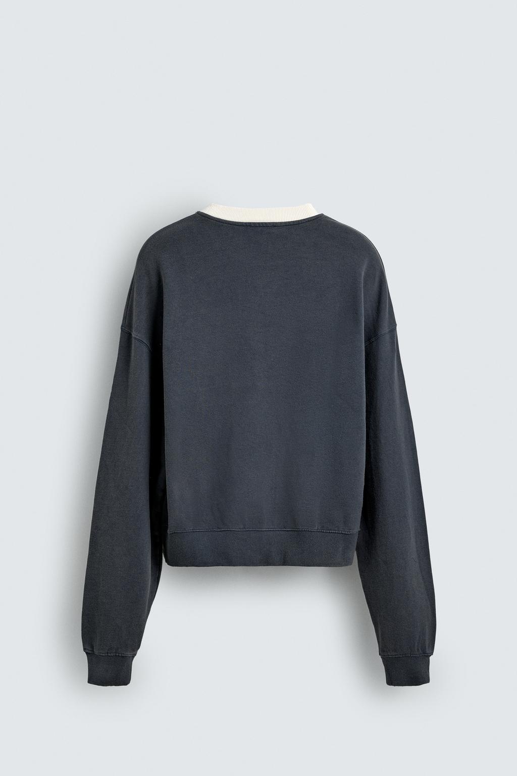 Свитшот с принтом и эффектом выцветания