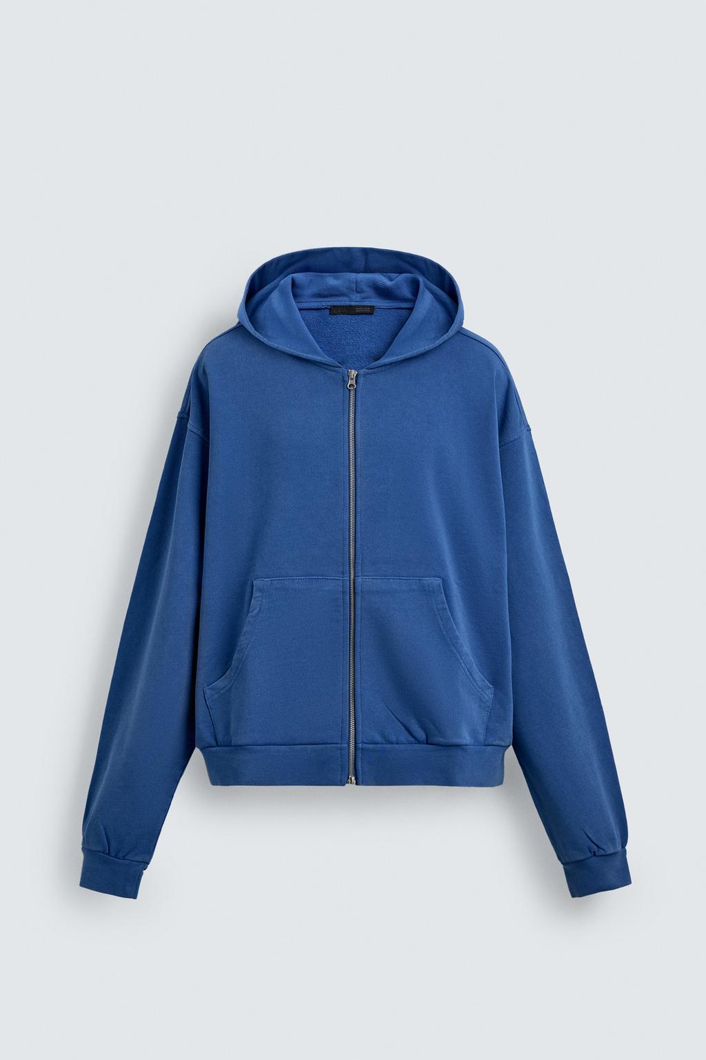 ТОЛСТОВКА С ЭФФЕКТОМ ПОТЕРТОСТИ НА МОЛНИИ С КАПЮШОНОМ