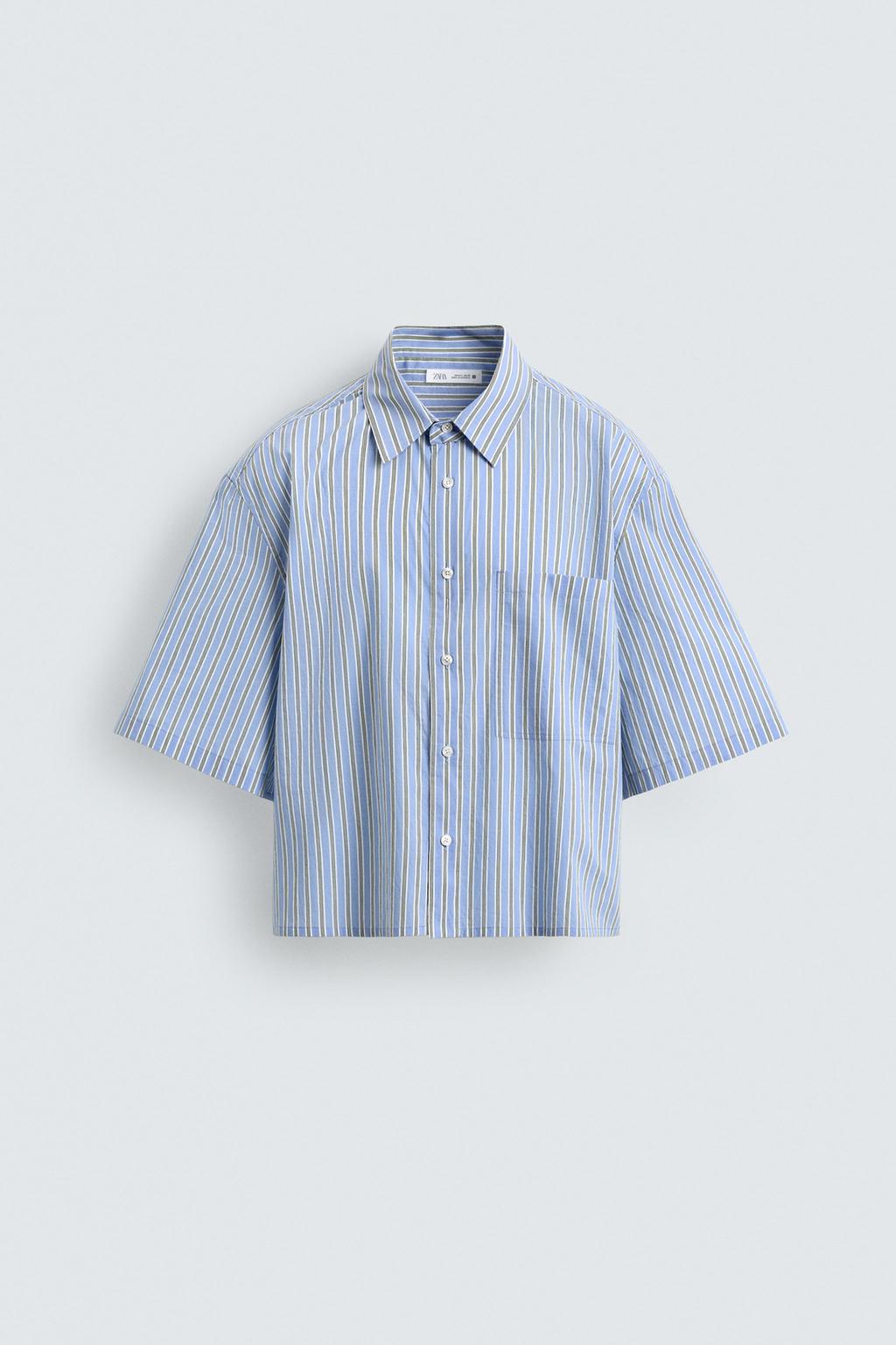 Рубашка в полоску с контрастом