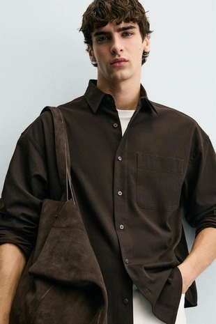 Рубашка RELAXED FIT из струящейся ткани- Заказать в России