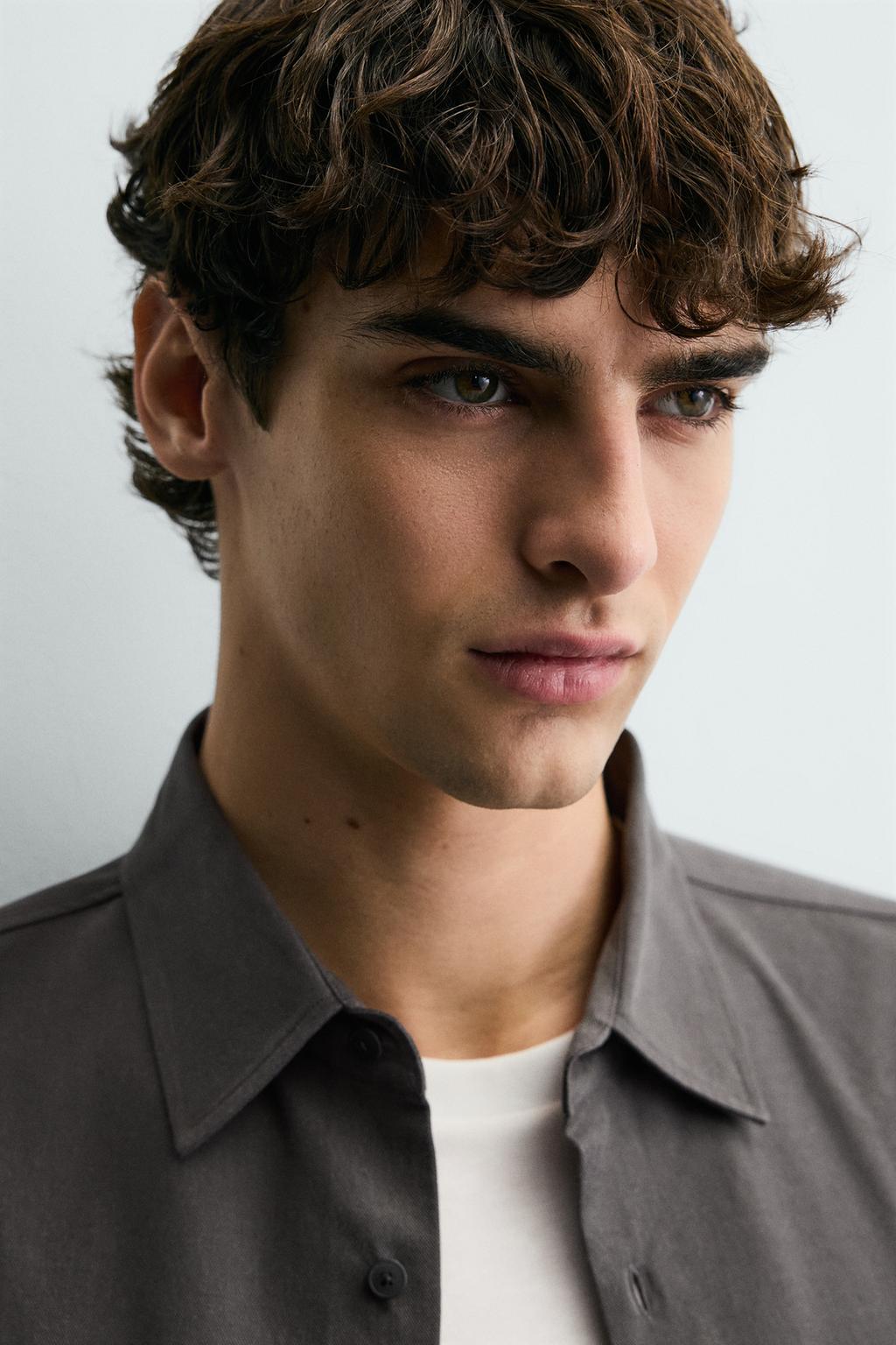 РУБАШКА RELAXED FIT ИЗ СТРУЯЩЕЙСЯ ТКАНИ