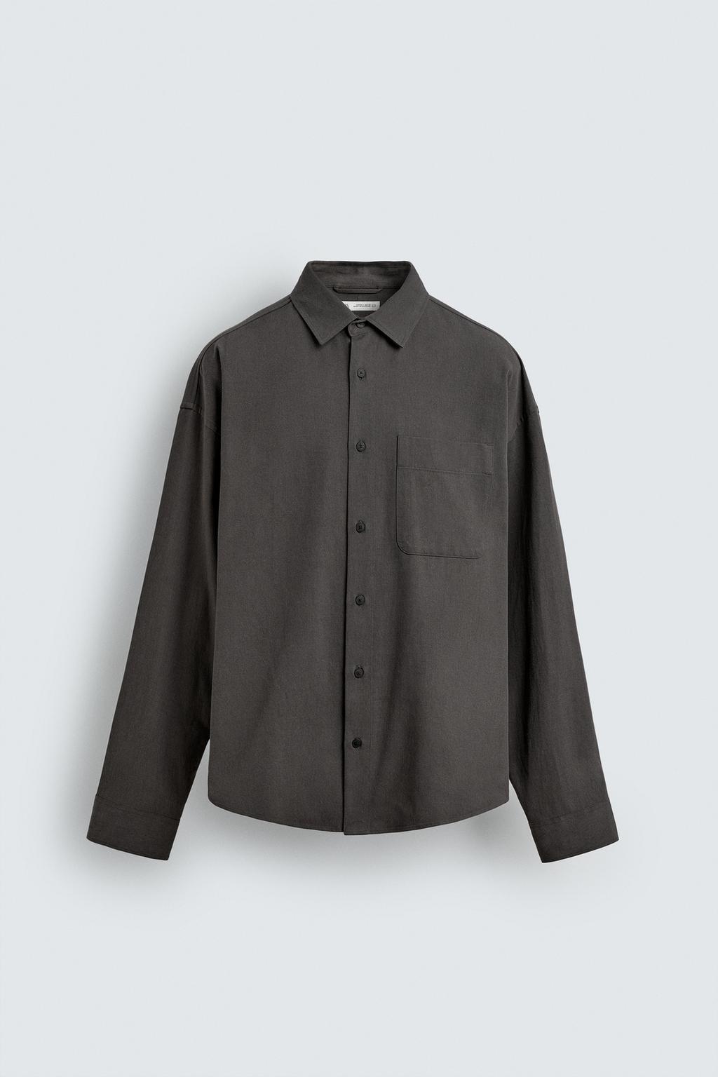 РУБАШКА RELAXED FIT ИЗ СТРУЯЩЕЙСЯ ТКАНИ