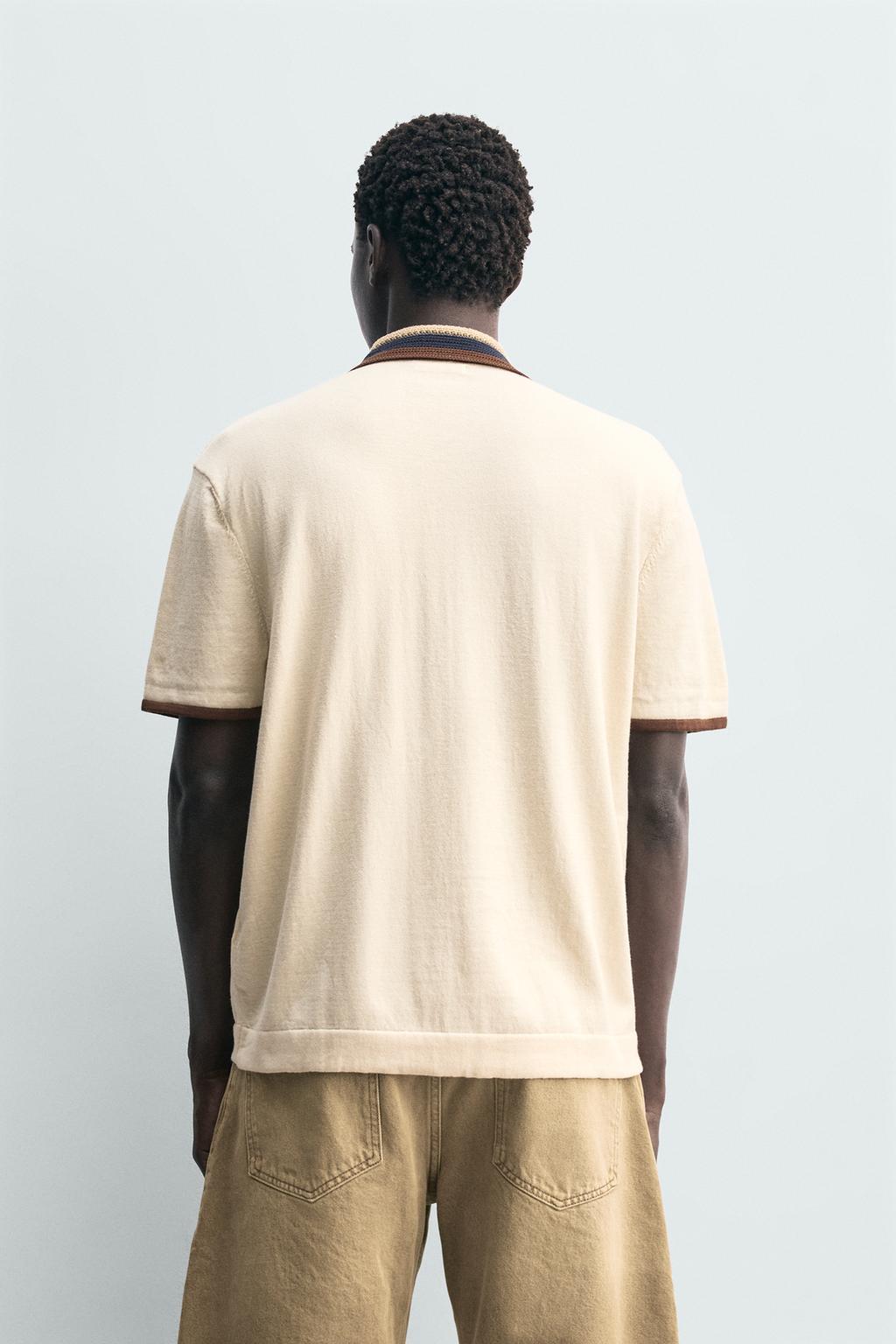 Рубашка с контрастным вязаным узором