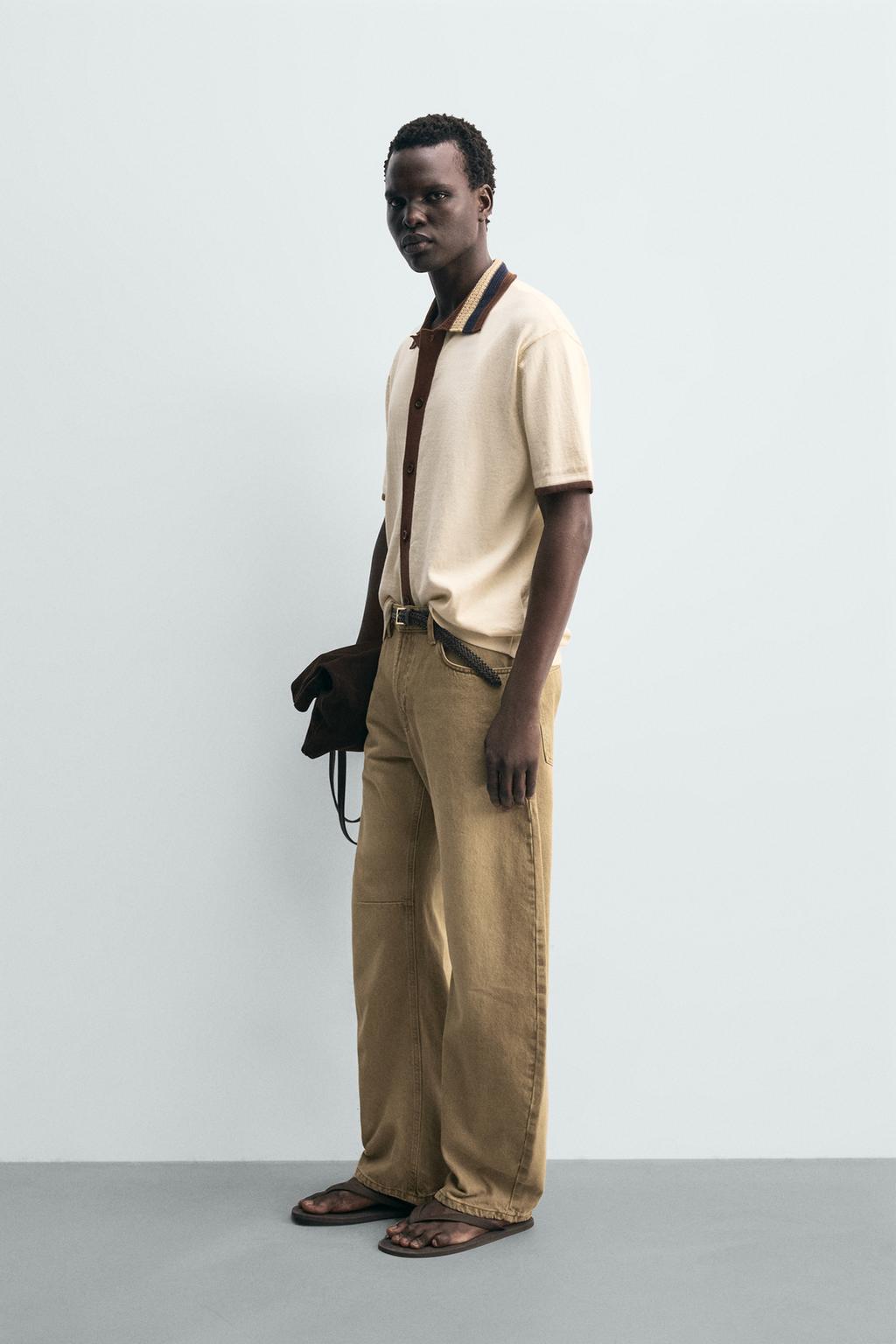 Рубашка с контрастным вязаным узором