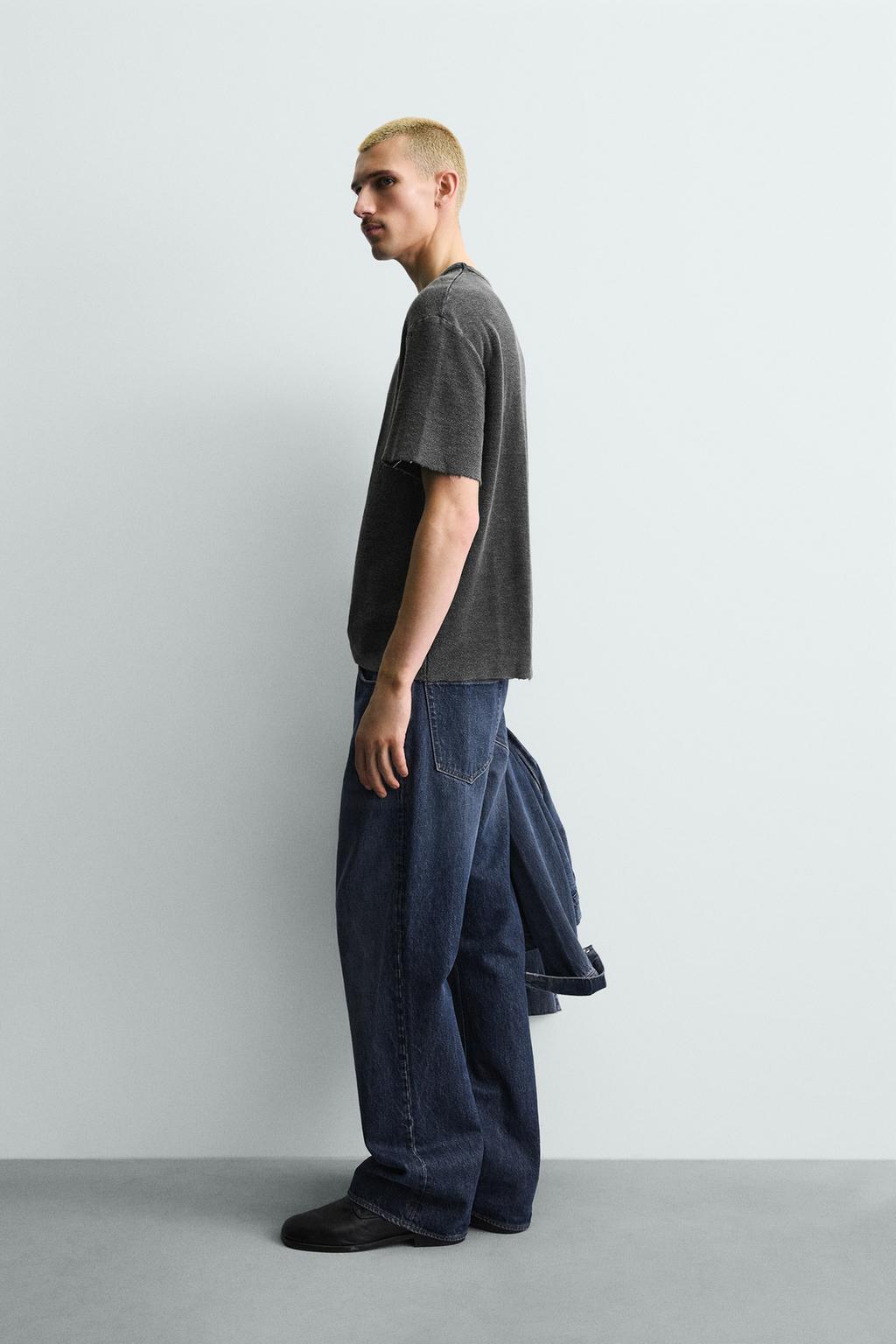 Майка из вязаного хлопка с эффектом потертости