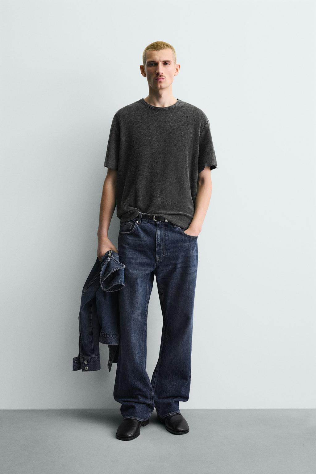 Майка из вязаного хлопка с эффектом потертости